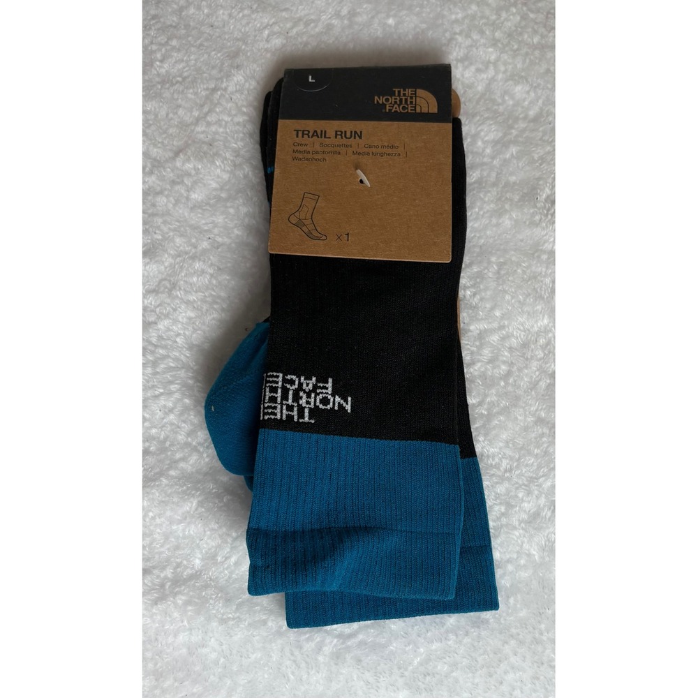 The North Face Trail Run Crew Socks Sapphire Slate Large NF0A882FP60-L